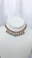 Rose Gold & Teal American Diamond Set | Indian Jewelry