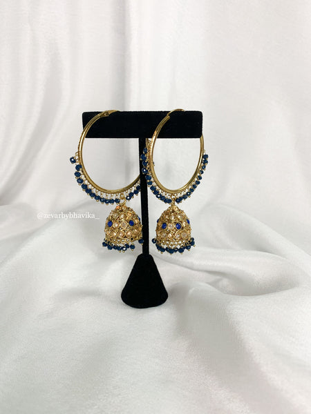 Floral Stone and Pearl Meenakari Jhumkas – Naina and Noor