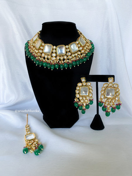 Kundan Sets with Matching Earrings & Tikka | Kundan Bridal Jewelry