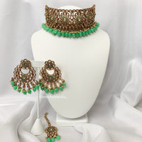 Mint Green Polki Choker | Indian Jewelry