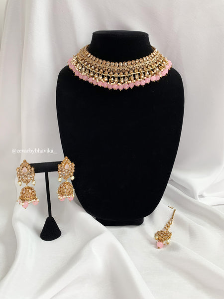 Baby Pink Polki Set | Indian Jewelry