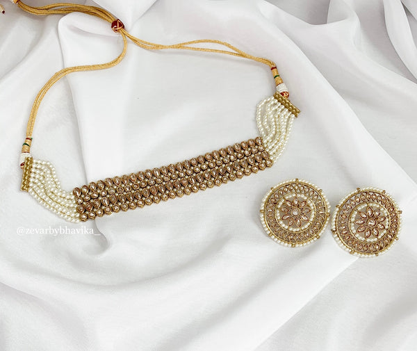 Pearl & Polki Choker | Indian Jewelry