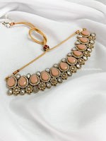 Peach & White Bridal Polki Set | Indian Jewelry