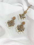 Peach & White Bridal Polki Set | Indian Jewelry