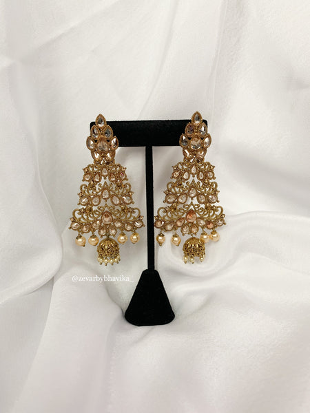 Pearl Polki Earrings | Indian Jewelry