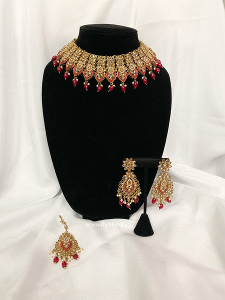 Burgundy Polki Set | Indian Jewelry