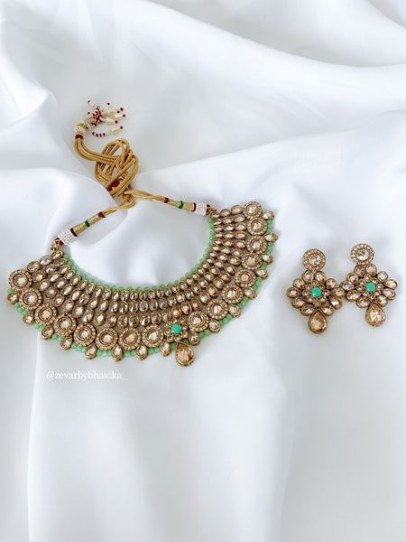 Mint Green Polki Set | Indian Jewelry