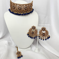 Navy Blue Polki choker | Indian Jewelry