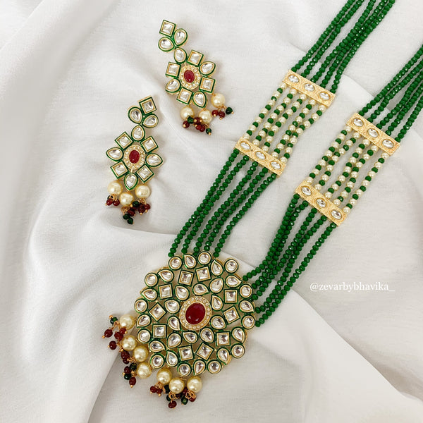 Green Kundan Rani Haar | Indian Jewelry