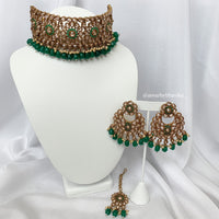 Emerald Green Polki Choker | Indian Jewelry