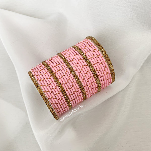 Baby Pink Bangle Set | Indian Jewelry