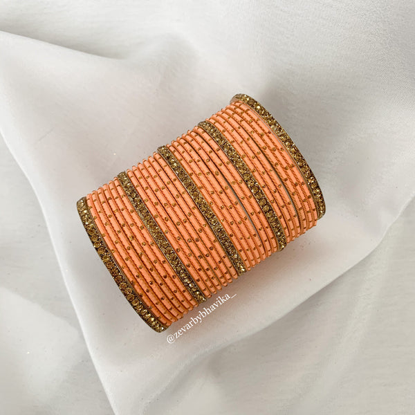 Peach Bangle Set | Indian Jewelry