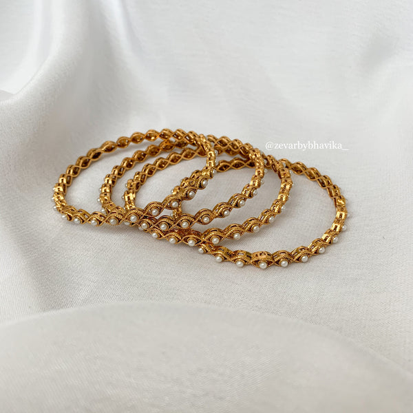 Gold & Pearl Bangles | Indian Jewelry