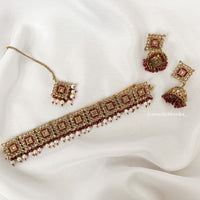 Ruby Pink Polki Choker Set | Indian Jewelry