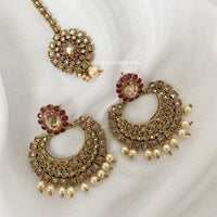 Antique & Ruby Pink Bridal Set | Indian Bridal Jewelry