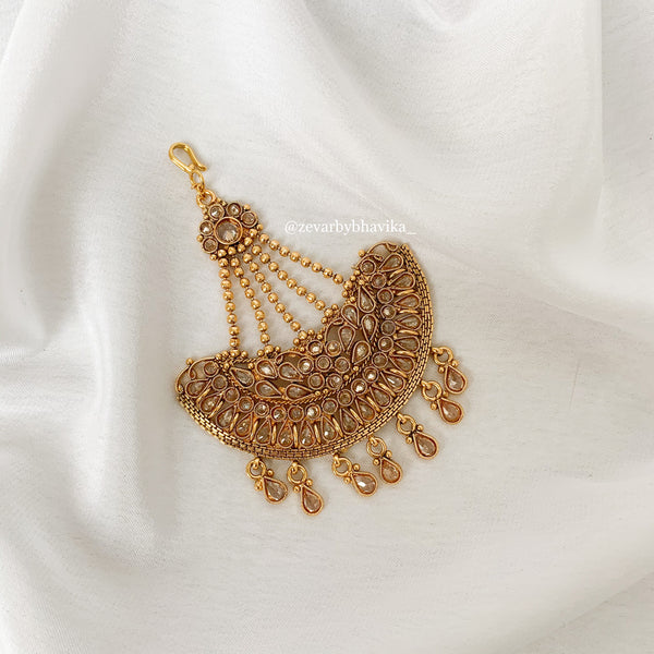 Gold Rounded Polki Passa | Indian Jewelry